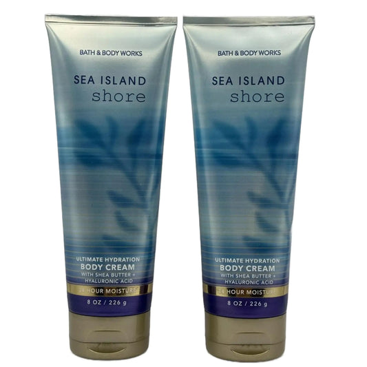 Bath & Body Works Sea Island Shore Ultimate Hydration Body Cream For Women 8 Fl Oz 2- Pack (Sea Island Shore) 8 Ounce (Pack of 2)