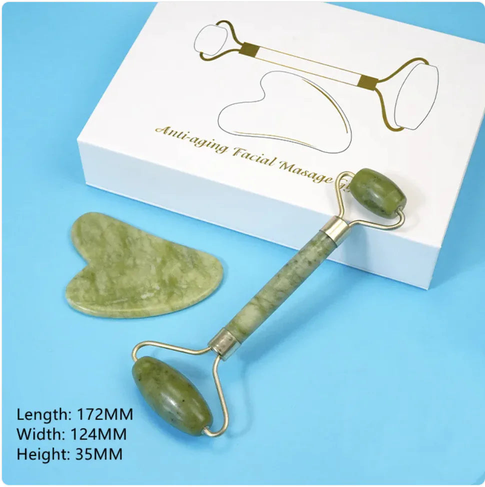 Jade Roller & Gua Sha Massage Set