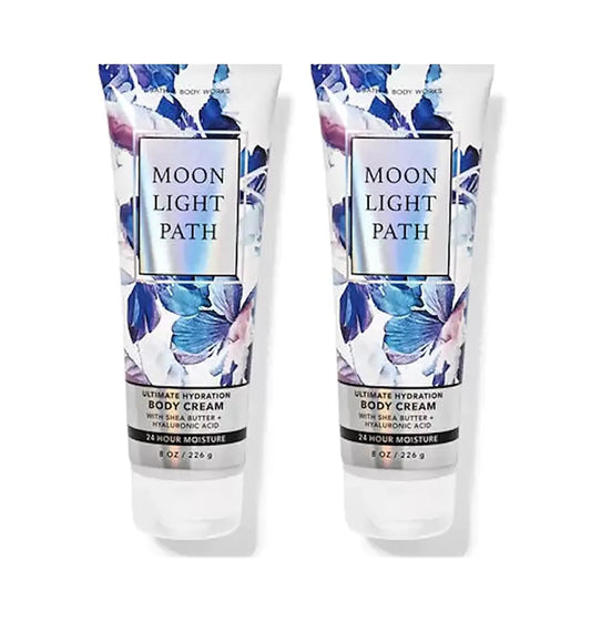 Bath & Body Works Ultimate Hydration Body Cream For Women 8 Fl Oz 2- Pack (8 Ounce (Pack of 2) Moonlight Path)