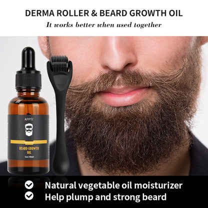 ShopDrop Premium Beard Growth Oil — New Formula | Free Microneedle Roller Included