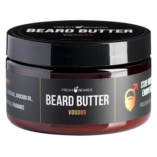 Fresh Beards Voodoo Beard Butter - Citrus Eucalyptus and Jasmine Fragrance - Scented Mens Beard and Mustache Conditioner - Soothing Anti-Itch Moisturizer & Softener for Healthy Beard Growth