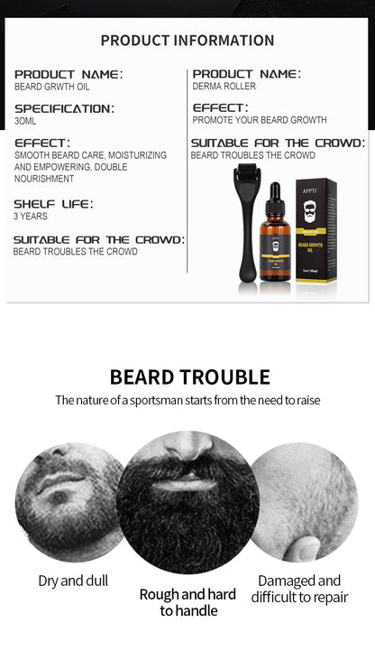 ShopDrop Premium Beard Growth Oil — New Formula | Free Microneedle Roller Included